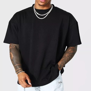 OEM hombre de peso pesado Vintage O cuello sólido gota hombro hombre camiseta impresa personalizada transpirable sostenible Hip Hop camisa suelta - Product Image 3