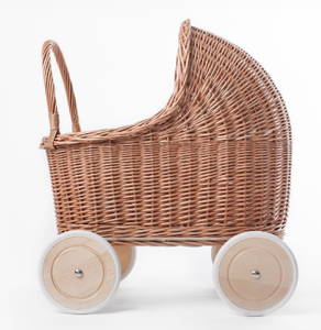 Poussette pour enfant en osier naturel tissé à la main, best-seller, pratique, poussette pour bébé en rotin fabriquée par VgreenArt au Vietnam - Product Image 1