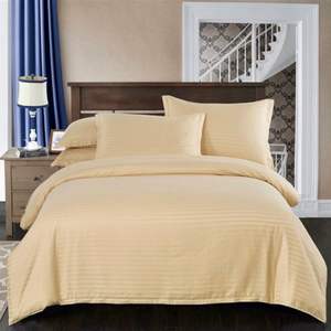 400 Tc coton Satin rayé imprimé drap de lit ensemble léger 100% lin Portable avec fonction pliée pour la maison et l'hôtel - Product Image 1