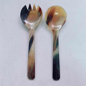 Cuchara de Cuerno 100% Real, Diseño Tradicional, Cubertería de Cuerno para Restaurante, Vajilla de Cuerno Natural de Buey y Búfalo, Ágata - Product Image 4