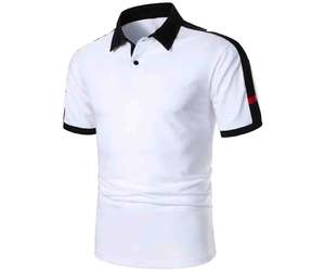 Chemise Homme Haut de Gamme Personnalisée en Coton Jersey Doux à Manches Courtes avec Boutons, Broderie et Imprimé Uni, Respirante et Anti-Boulochage - Product Image 1