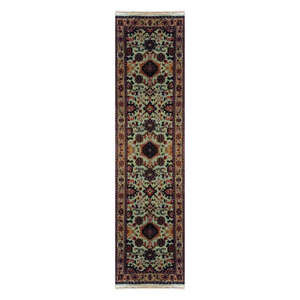 Alfombra india anudada a mano única en su tipo, de 9'7 x 2'7 - Product Image 1