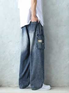 กางเกงยีนส์ผ้าฝ้ายสีน้ำเงินสำหรับ Ms-wc-001งานหัตถกรรมยุค90แบบทันสมัยปรับขนาดได้ตามต้องการ - Product Image 3
