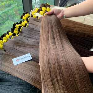 Precio de fábrica vietnamita virgen Remy cabello humano Super doble dibujado marrón extensiones a granel 100 g/paquete para mujeres - Product Image 1