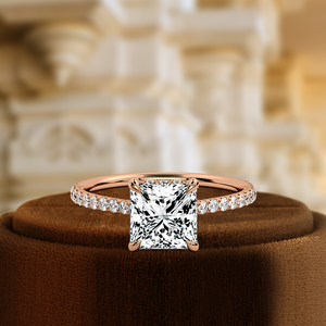 Anillo de Compromiso con Diamante Cultivado en Laboratorio de 1 Quilate, Estilo Halo, Banda con Incrustaciones, Anillo de Boda, Certificado IGI, Oro Blanco Sólido de 14k - Product Image 4