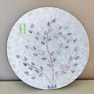 Wholesale Hot Selling Luxury Mother of Pearl Inlay Round <b>Placemats</b> <b>Table</b> Centerpieces Decorations OEM Design From Vietnam - Product Image 1