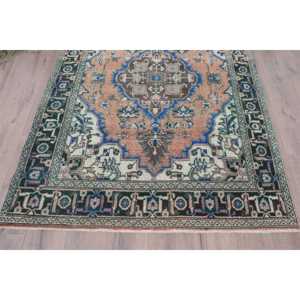 Alfombra Turca Vintage de Lana Azul, 4.8x6.9 pies (145x210 cm) - Product Image 5