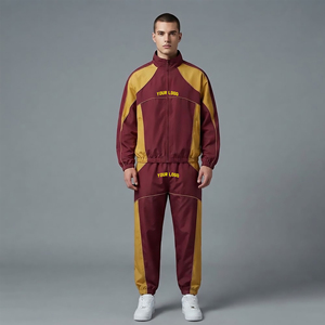 Custom Adjustable Design <b>Nylon</b> Tracksuit Men Windbreaker Jacket and <b>Nylon</b> <b>Track</b> <b>Pants</b> Set Jogging Stripes Windbreaker sweatsuit - Product Image 4