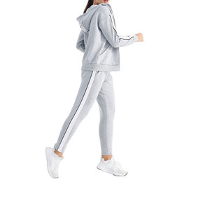 Conjunto personalizado de dos piezas para mujer, conjunto básico con Sudadera con capucha y pantalones, chaqueta con cremallera, conjunto de chándal para correr - Product Image 4