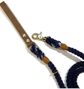 Rope Dog <b>Leash</b> | Dog <b>Leash</b> | Cotton Rope <b>Leash</b> | <b>Leash</b> | Navy Blue Colored Cotton Rope Handmade Dog <b>Leash</b> <b>Pet</b> <b>Leash</b> Set - Product Image 2