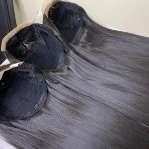 A FULL WIGS Natural black bonestraight style 100% Vietnamese human hair size 6 inch - 36 inch color bleaching #60 #613