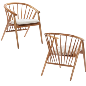 Sillas de Exterior Hechas de Madera de Teca y Hierro con Asientos Acolchados para Jardines, Playas y Parques - Product Image 2