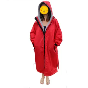 Waterproof Dry Changing Robe red Surfing & Swimming Poncho