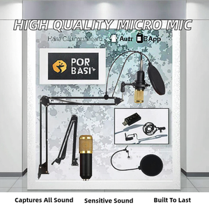 Microphone à condensateur omnidirectionnel portable BM800 avec connecteur XLR, construction en plastique et métal, haute qualité - Product Image 5