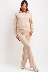 Sudadera con capucha beige personalizada para Gimnasio Deportivo Ajuste regular de moda con diseño bordado Material de algodón cómodo - Product Image 4