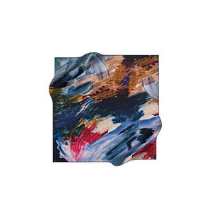 Navy Blue Polyester Twill Abstract Pattern <b>Square</b> <b>Scarf</b>-Headpiece & Neckerchief - Product Image 1
