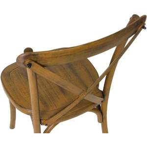 Set di 4 Sedie da Pranzo in Resina Stile Rustico con Schienale a Croce per Cucina, Matrimoni, Ristoranti e Uso Domestico - Product Image 1