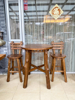 Moderner Rustikaler Teak-Barhocker & -Stuhl Nachhaltige Outdoor-Möbel für Hotel Gastronomie Balkon Garten Terrassen-Sets