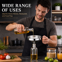Ensemble d'entonnoirs en acier inoxydable 304 avec filtre amovible pour huile, vin, liquides, entonnoir de cuisine en métal de qualité alimentaire