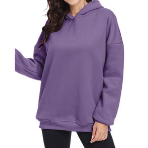 Venta al por mayor de sudaderas con capucha de las mujeres Casual Streetwear Drop Shoulder Figures Transpirable Eco-friendly Hoodies de punto para las mujeres - Product Image 4