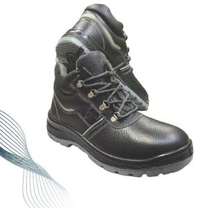 Chaussures de sécurité formelles en cuir véritable pour hommes, à lacets, embout en acier, antidérapantes, anti-perforation, antistatiques, respirantes, pour le travail, l'usine, l'extérieur - Product Image 1