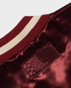 Blouson bombardier universitaire en satin personnalisé pour hommes vente en gros Blouson aviateur Letterman en satin pour hommes matériel de service OEM - Product Image 5