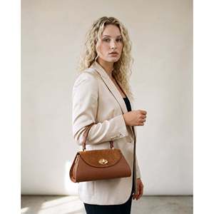 Structured <b>Handbag</b> in Genuine Suede and Dollaro Leather - Made in Italy - Art. 26152 - Product Image 2