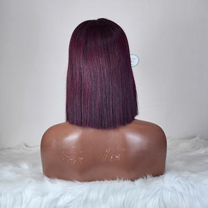 วิกผมลูกไม้ด้านหน้าติดกาวใส5*5บ๊อบวิกผม100% ตรงเงางามแบบชาวเวียดนามวิกผมวาดคู่สำหรับผู้หญิงผิวดำ - Product Image 3