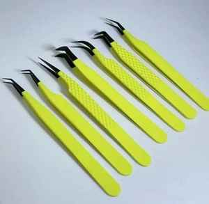 Pinzas de Acero Inoxidable para Extensión de Pestañas con Puntas de Fibra para Pestañas en Grupo - Herramientas Duraderas y Precisas para Extensión de Pestañas - Product Image 3