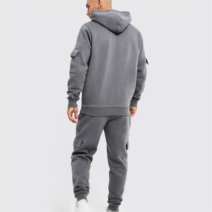 Men Custom Print and Label Streetwear Man Flare Sweatsuit French Terry Cargo Cool Stylish Sweat Tracksuit for Urban Adventures - Product Image 5