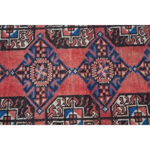 Turkish Rug, <b>Runner</b> 3.2x9.3 ft Vintage Rug, <b>Red</b> Solid Wool Rug - Product Image 5