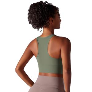 Soutien-gorge de sport amincissant à haute élasticité pour la course et le yoga, débardeurs rembourrés, gilets de sport courts pour femmes - Product Image 3