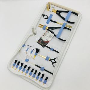 Kit d'outils d'extension de cheveux en or noir professionnel en acier inoxydable Micro-Link pinces Clips ciseaux boucle ruban pince tout-en-un ensemble - Product Image 3