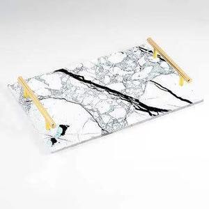 Bandeja de servicio de aluminio con acabado Dorado de la mejor calidad, manijas de madera, cubierta acrílica para restaurante, bandejas decorativas para servir comida - Product Image 4