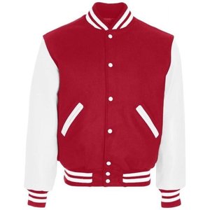 Veste universitaire pour hommes manches en cuir véritable et laine mélangée Letterman Boys College Varsity Jackets XS-5XL - Product Image 2