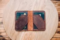 Echtes Leder Schlanke Taschen-ID-Kreditkartenbörse im Vintage-Stil Langlebig für Damen und Herren Anpassbare Farbe Logo Individuelles Branding