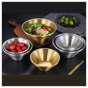 Bols à double paroi en acier inoxydable poli de luxe, haute durabilité, écologiques, design personnalisé, bols modernes pour servir les aliments - Product Image 2