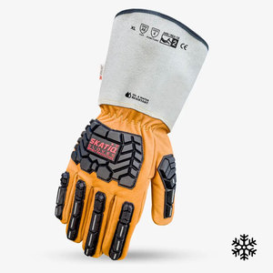 Original SkatIQ SG-9090 G.O.A.T. Gants de sécurité en cuir de chèvre résistants à l'huile et à l'eau avec manchette large (impact) - Product Image 3