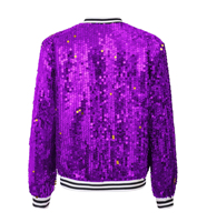Écusson personnalisé pour femmes dernière tendance avec fermeture éclair de travail à sequins fond flexible côtelé multi-poches vêtements de soirée bombardier vestes