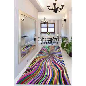 Alfombra con Estampado de Ilusión Óptica Colorida: Diseño Moderno y de Tendencia, Personalizado en Chenilla, con Pelo Suave - Product Image 1