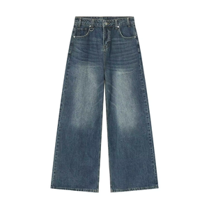Denim <b>Jeans</b> American Retro Baggy Wide Leg <b>Jeans</b> Pants <b>High</b> Quality Punk Style Cargo <b>Jeans</b> - Product Image 2
