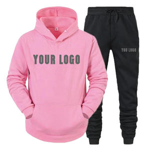 OEM Vente en gros Personnalisé Unisexe 100% Coton Jogger Pantalon de survêtement Brodé Marque privée Survêtement pour homme 2 Pièces Blanc Uni - Product Image 4