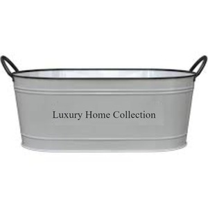 Maceta con recubrimiento en polvo blanco grande de Metal resistente con asas para el mejor agarre, macetas y macetas al por mayor a precios competitivos - Product Image 1