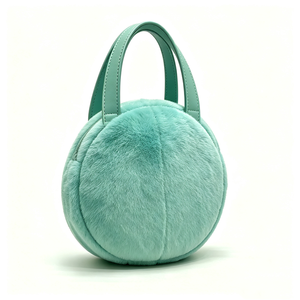 customized dragon plush <b>purse</b>,Fluffy animal-shaped faux leather handle bag,<b>Cute</b> turquoise dragon plush bag - Product Image 3