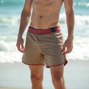 Premium Men's Solid Color Quick Dry Board Shorts Beach <b>Pants</b> with <b>Mesh</b> Lining Pocket Wholesale Swimwear for Surfing - Product Image 1