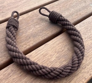 Abrazaderas para Cortinas de Cuerda de Algodón Marrón Hechas a Mano: Decoración Boho para Ventanas - Product Image 2