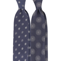Cravate professionnelle géométrique en polyester économique, motif floral bleu, personnalisable avec logo, pour toutes les saisons