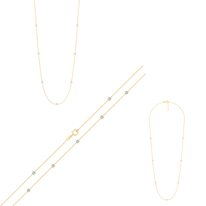 Collar de oro macizo de 14K con diamante de claridad EF cultivado en laboratorio de 0.35cts de alta calidad con cadena de color VS para bodas y fiestas de mujeres - Product Image 2