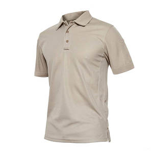 เสื้อผ้าลำลองแนวทหารสำหรับผู้ชาย |   ผ้าถักสีน้ำตาลเข้มแบบทึบ |   เสื้อกีฬาในเมืองแบบแห้งเร็วระบายอากาศได้ดี - Product Image 1