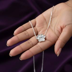 13MM Keepsake Dog Paw Bezel Settings for Resin <b>Solid</b> 925 Sterling <b>Silver</b> 18K/14K Gold Plated DIY Pendant <b>Necklace</b> - Product Image 2